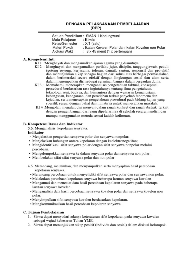 RPP Kepolaran Senyawa | PDF