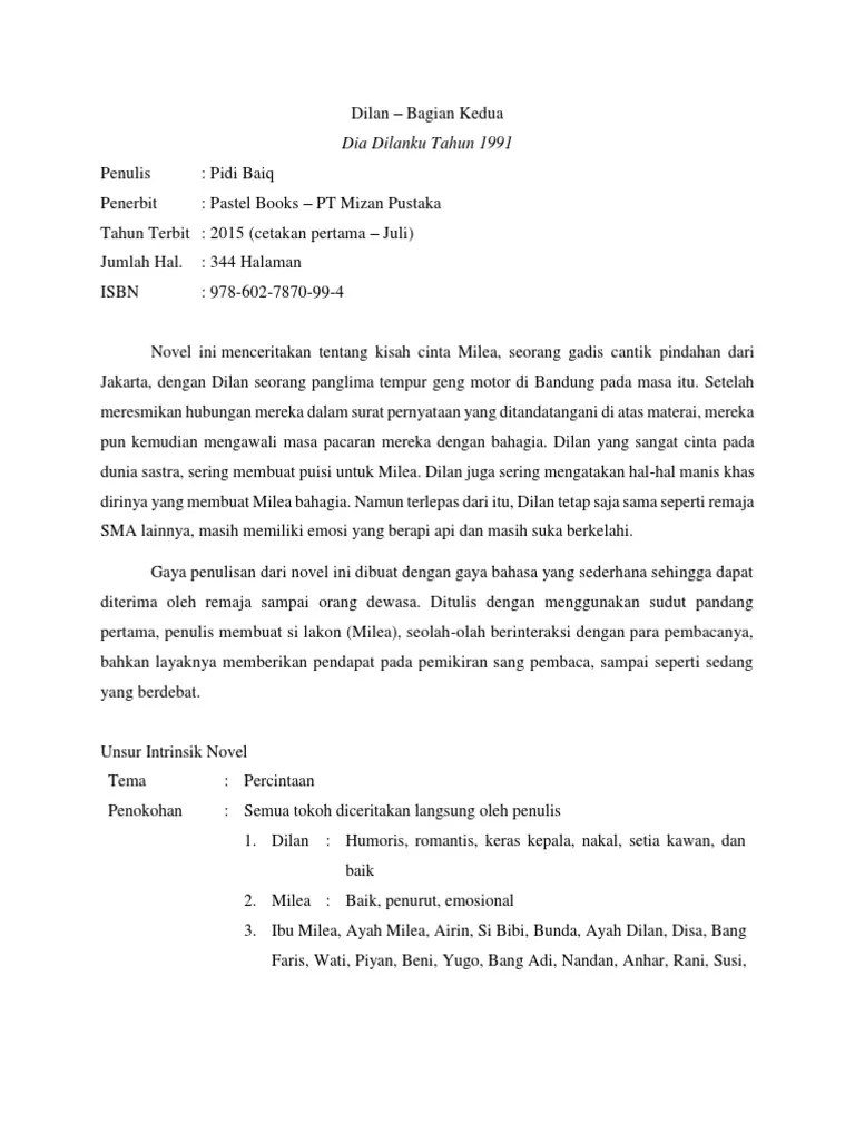Resensi Novel Dilan 1991 Kelebihan Dan Kekurangan – Amat