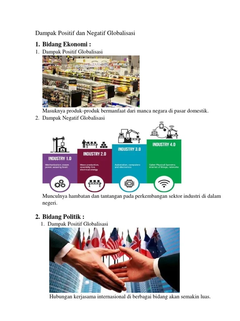 Dampak Positif Dan Negatif Globalisasi | PDF