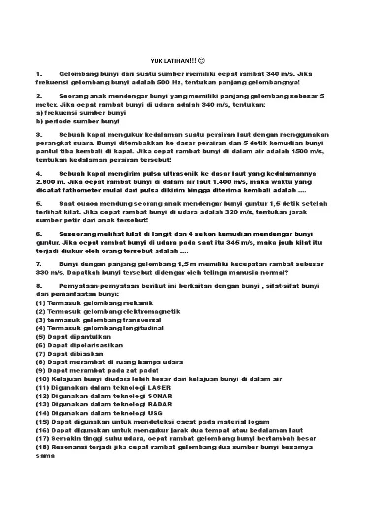 Latihan BAB Bunyi | PDF