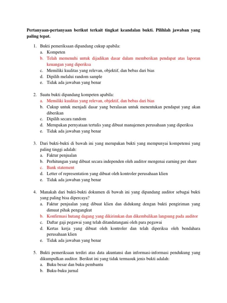 Soal Dan Jawaban Audit Piutang