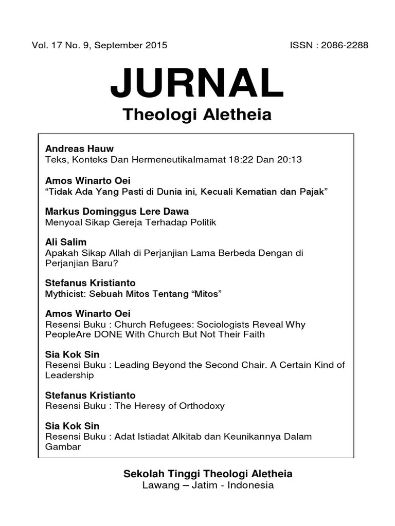 Jurnal Aletheia Vol.17 No.9 September 2015 PDF | PDF