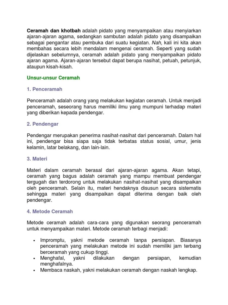 Ceramah Dan Khotbah | PDF