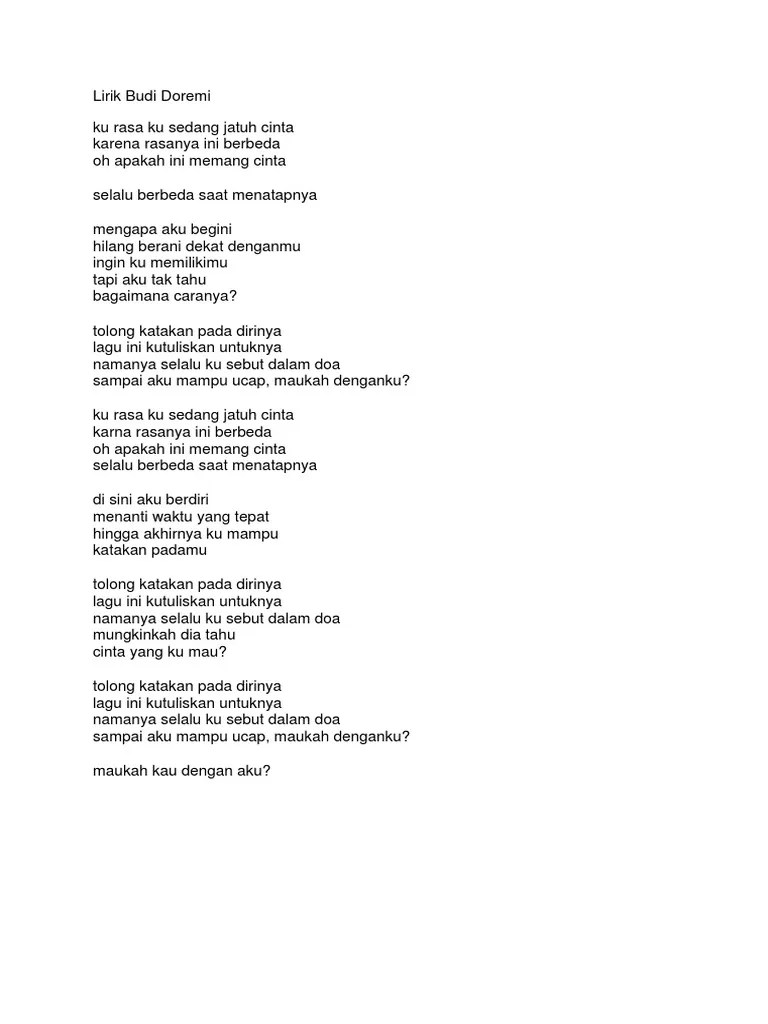 Lirik Budi Doremi - Tolong | PDF