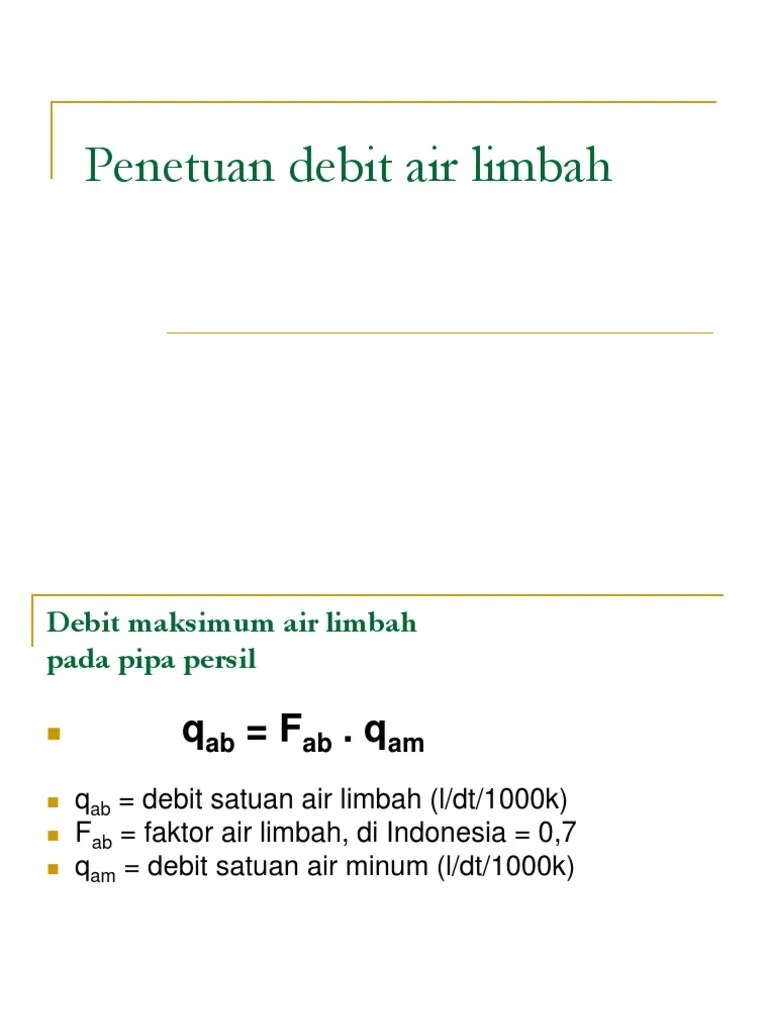 Debit Air Limbah | PDF
