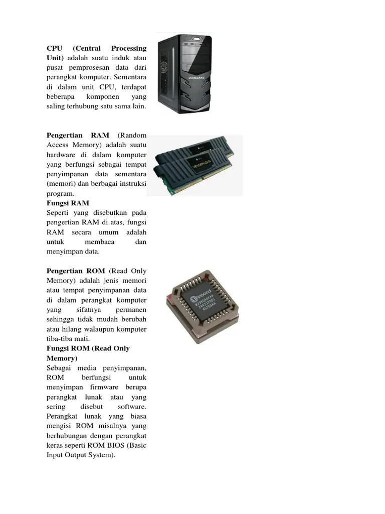 Cpu, Ram, Rom, Motherboard | PDF