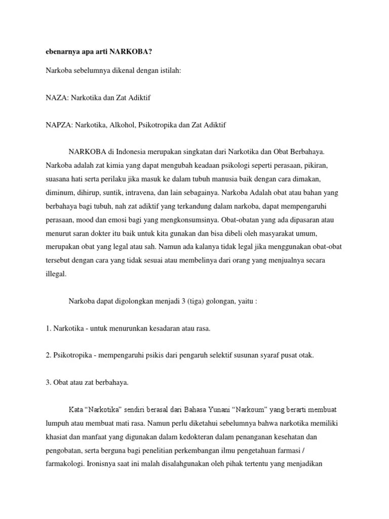 Ebenarnya Apa Arti NARKOBA | PDF