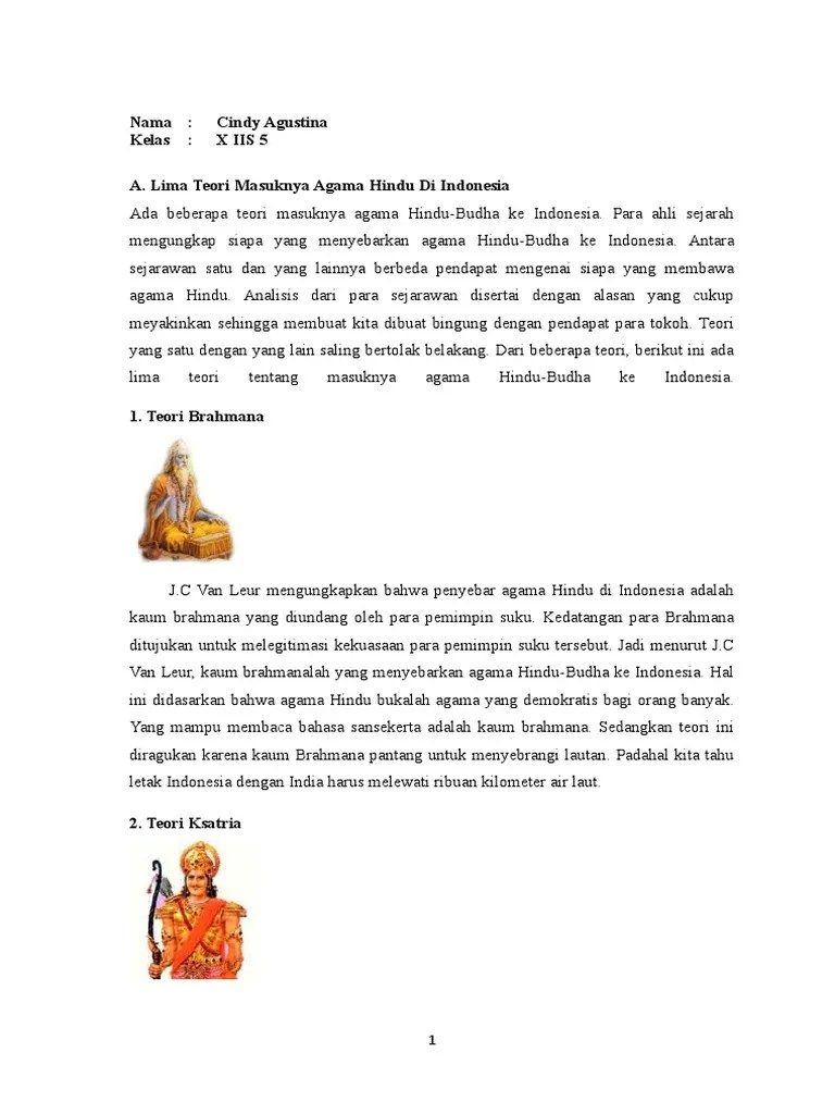 5 Teori Masuknya Agama Hindu Di Indonesia | PDF