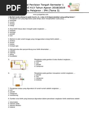 Soal IPA Kelas 6 Semester 1 (Tema3) | PDF
