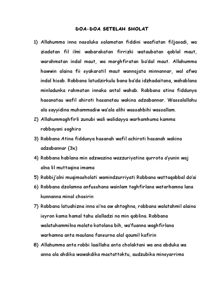 Doa Setelah Sholat | PDF | Teologi | Keyakinan dan Doktrin Islam