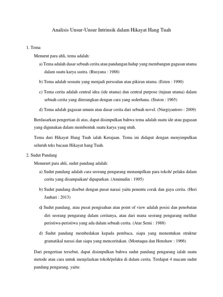 Cerita Hikayat Singkat Beserta Unsur Intrinsiknya