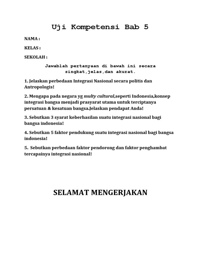 Uji Kompetensi Bab 5 | PDF