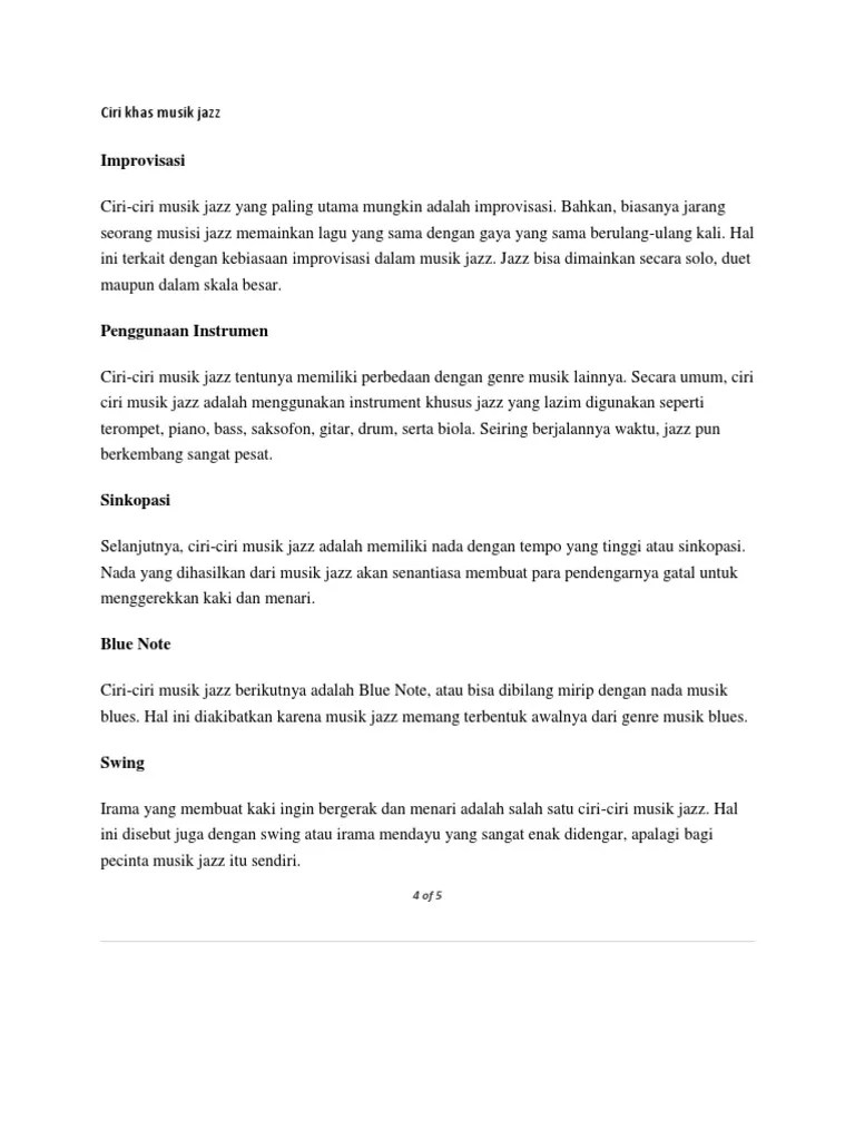 Pengertian Musik Jazz Adalah