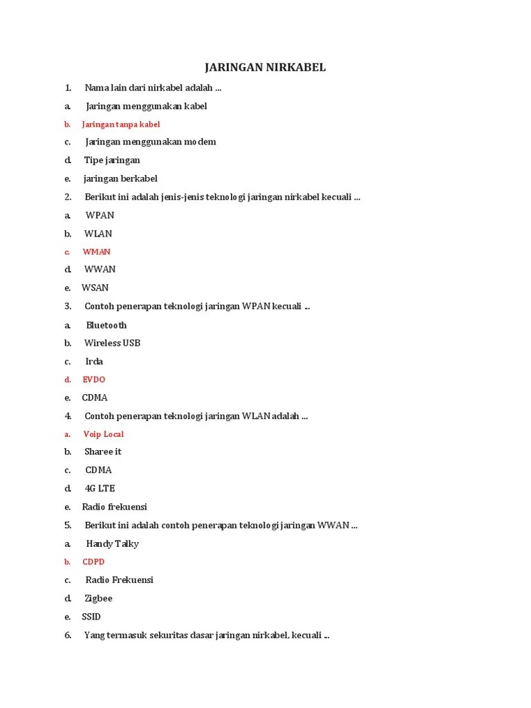 Jaringan Nirkabel: B. Jaringan Tanpa Kabel | PDF