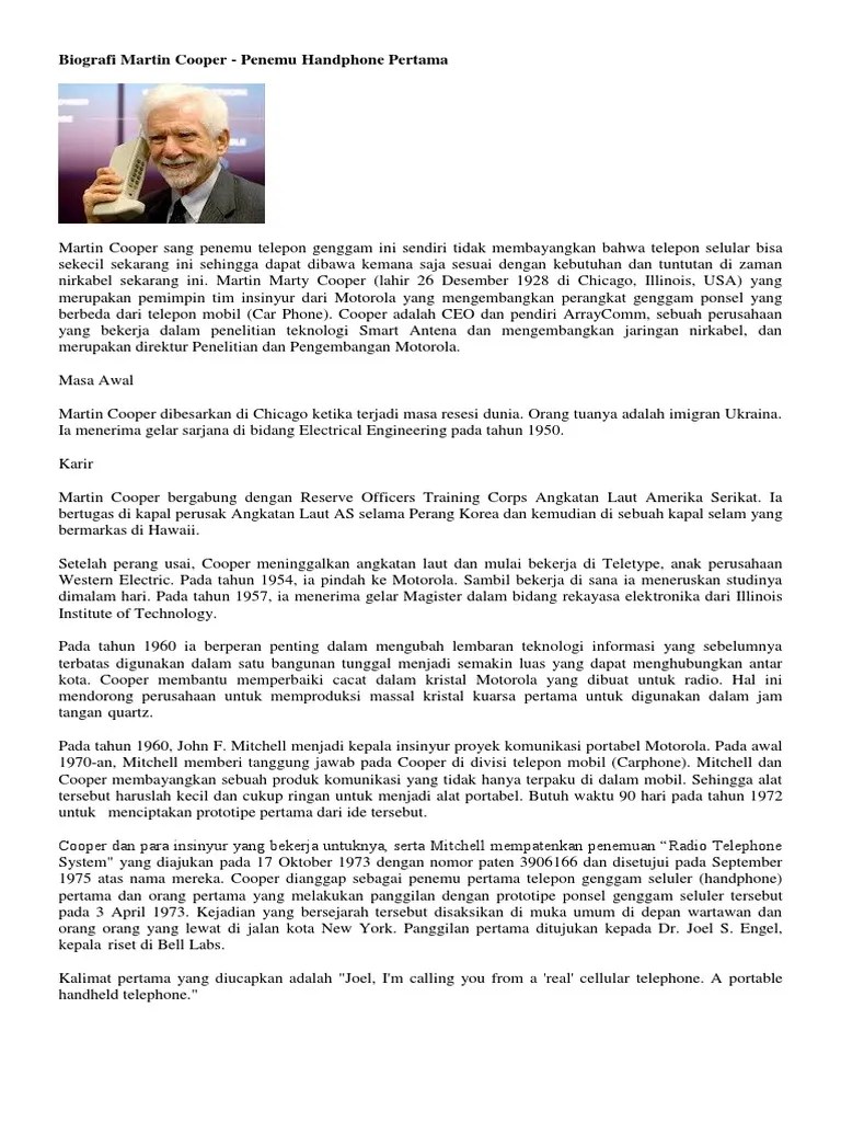 Biografi Martin Cooper | PDF