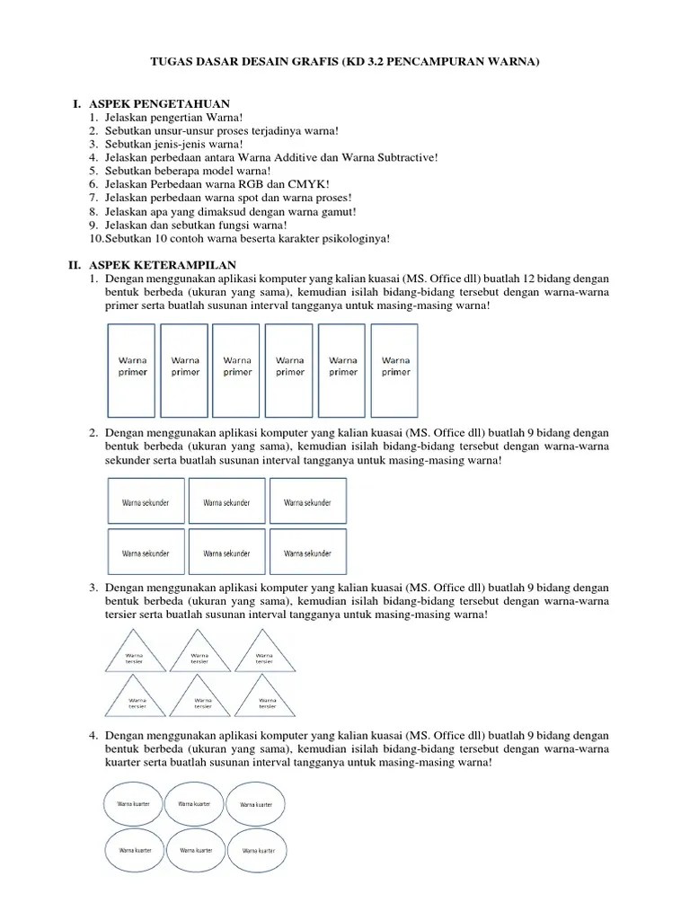 Tugas Dasar Desain Grafis KD 3.2 | PDF