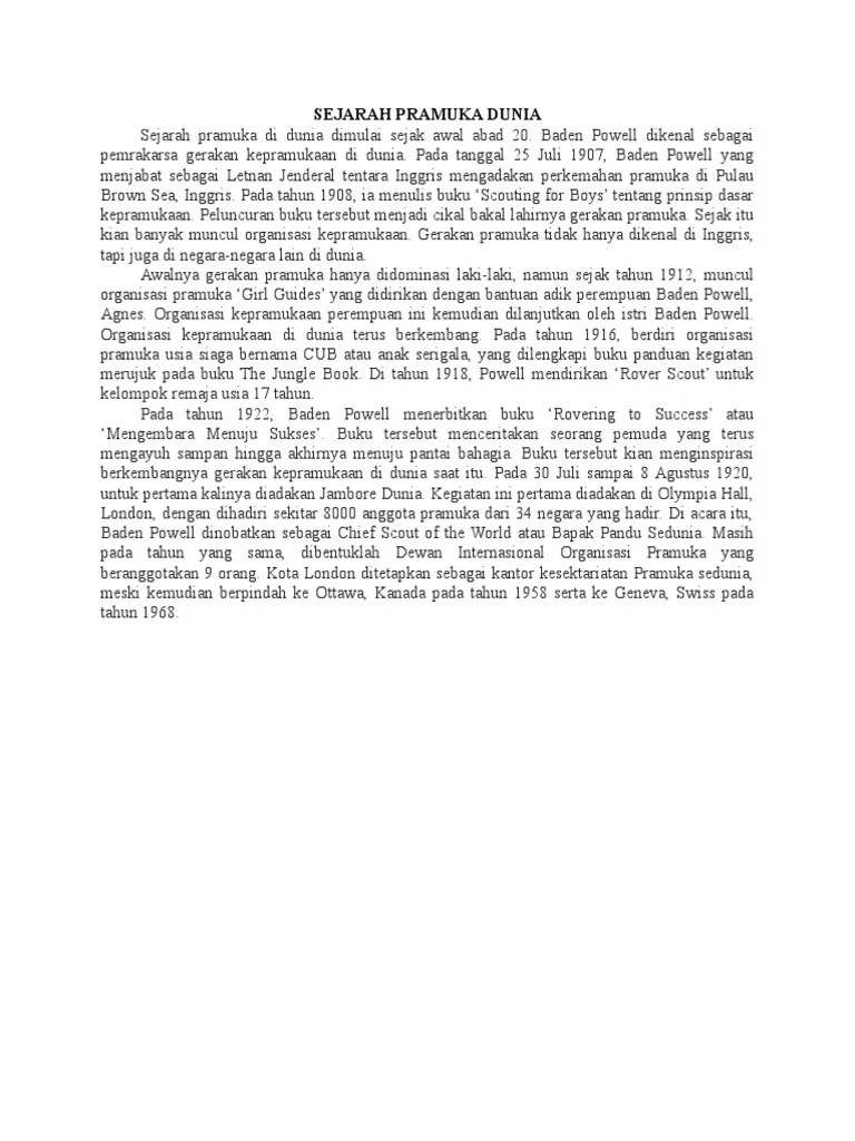 Sejarah Pramuka Dunia | PDF