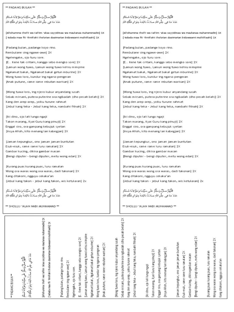 Syair Lagu Sholawat | PDF