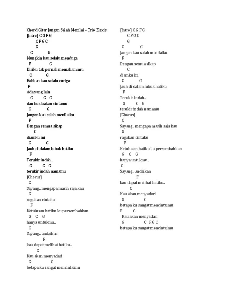 Chord Gitar Jangan Salah Menilaiku D