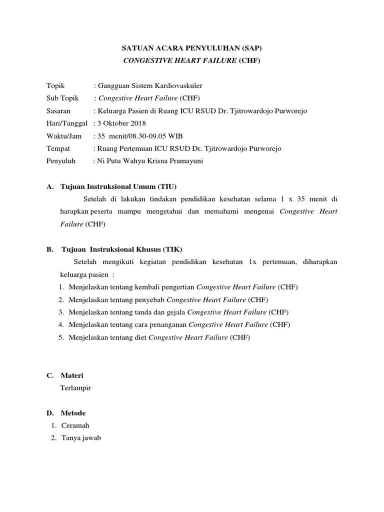 Satuan Acara Penyuluhan CHF | PDF