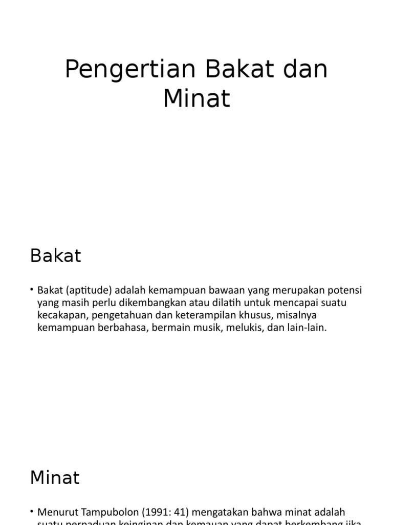 Bakat Dan Minat | PDF