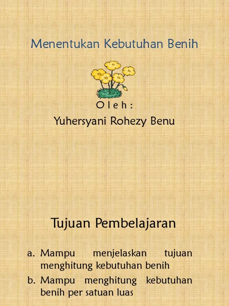 Menghitung Kebutuhan Benih | PDF