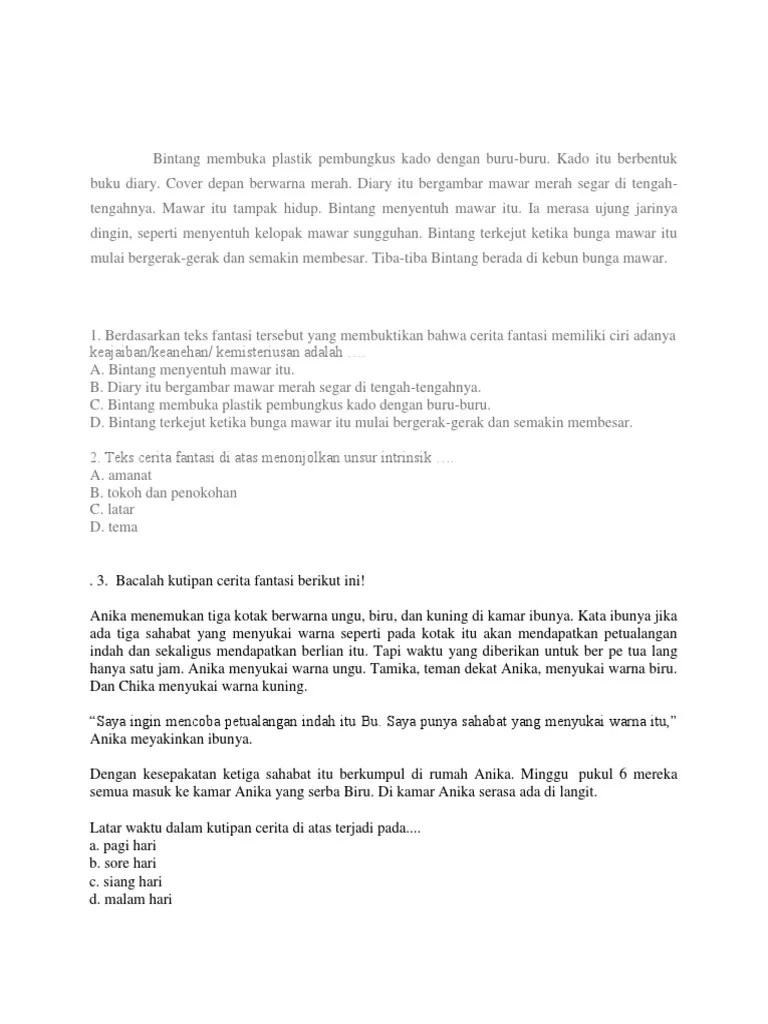 Contoh Soal Cerita Fantasi | PDF