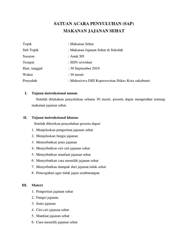 Sap Jajanan Sehat Kelompok 5 | PDF