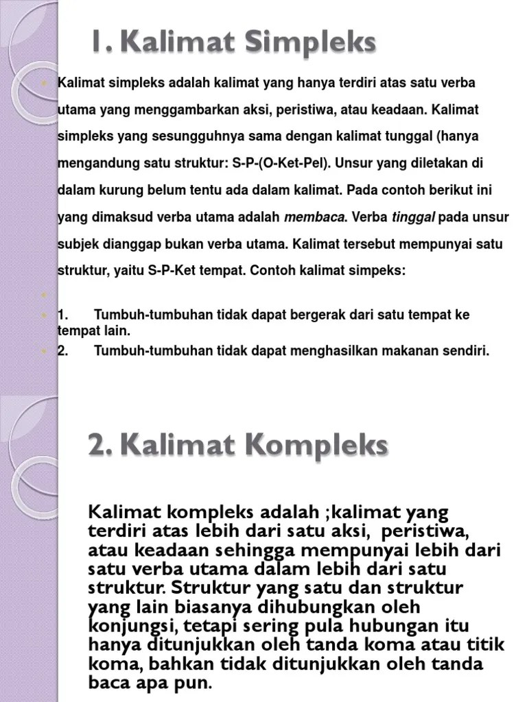Kalimat Simplek | PDF