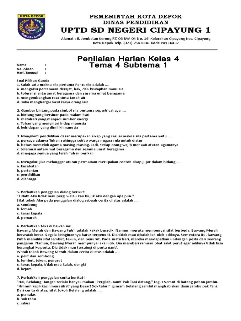 Ulangan Tema 4 | PDF