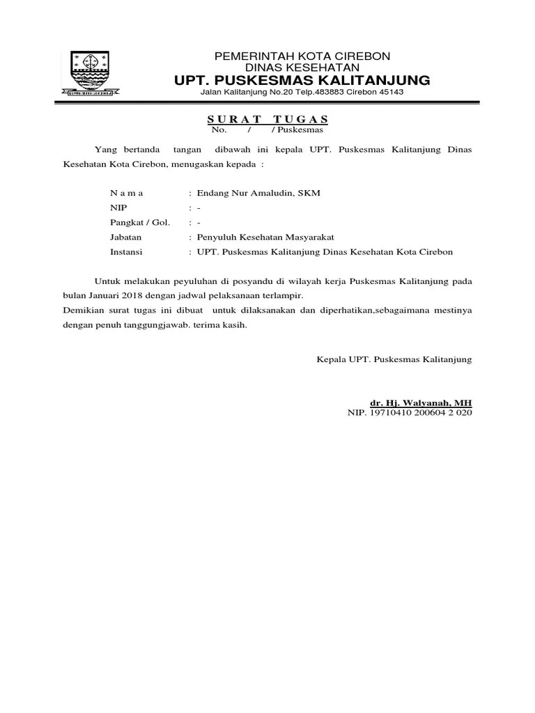 Surat Tugas Penyuluhan Di Posyandu TH 2018 | PDF