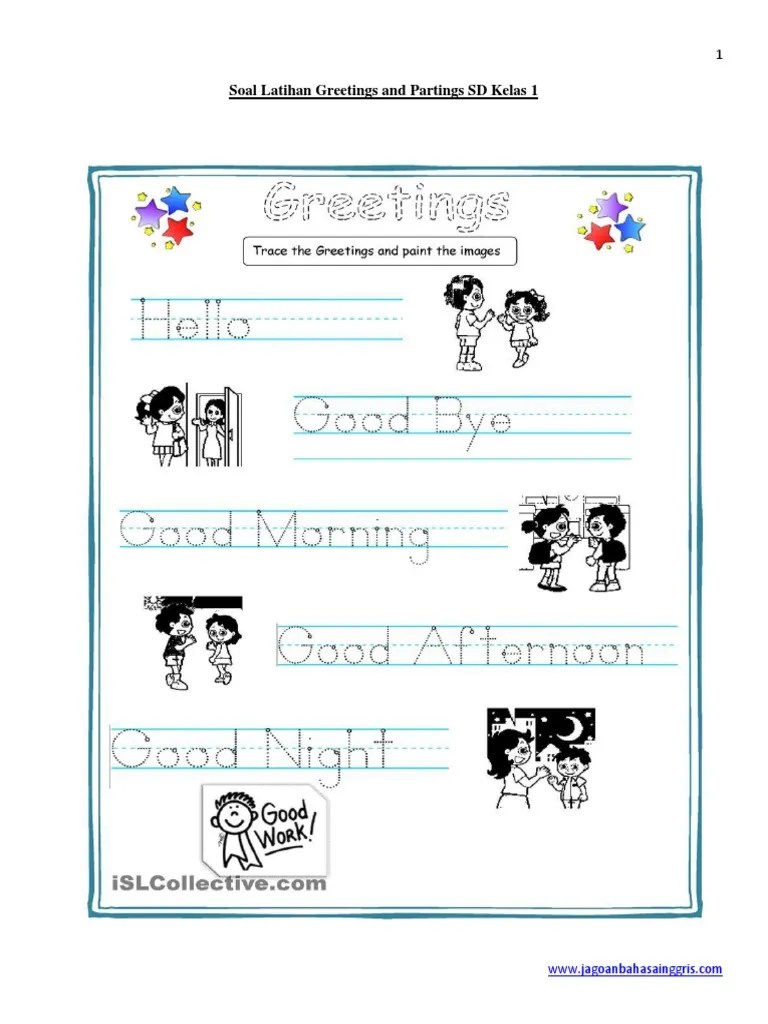 Soal Latihan Greetings and Partings SD Kelas 1 | PDF