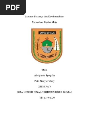 Laporan Prakarya Taplak Meja | PDF