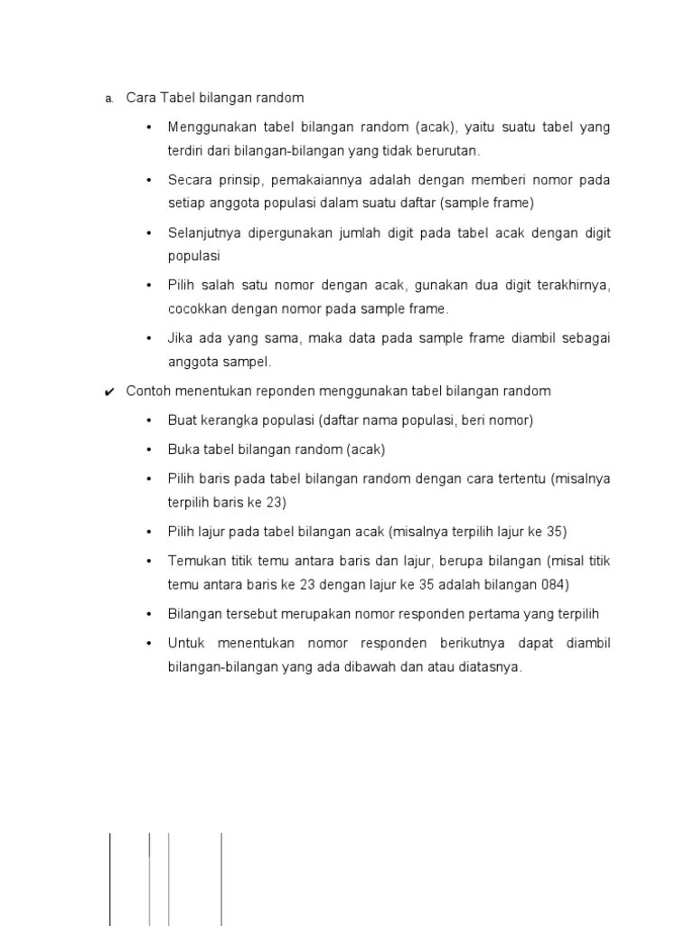 Cara Tabel Bilangan Random | PDF