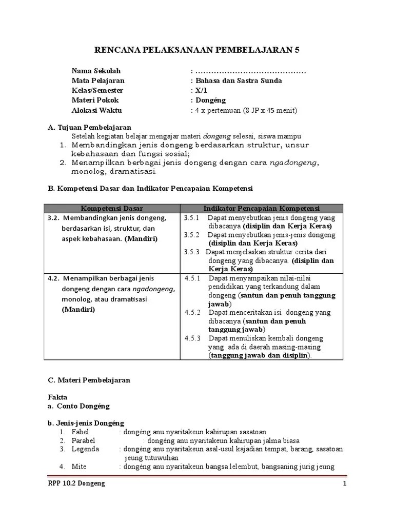10.2 RPP Sma-Dongeng | PDF