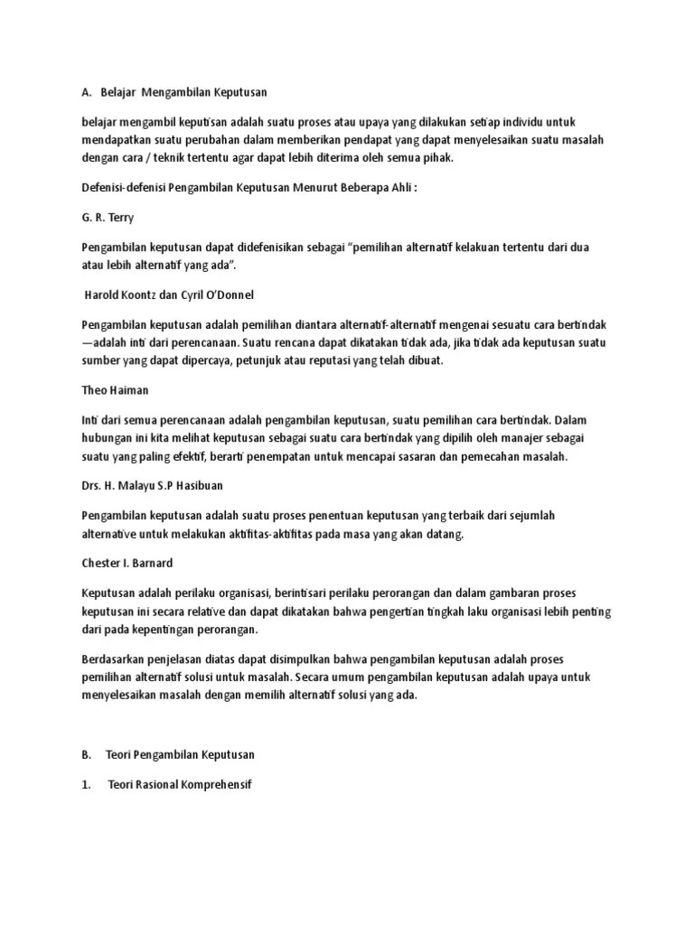 Belajar Mengambil Keputusan | PDF