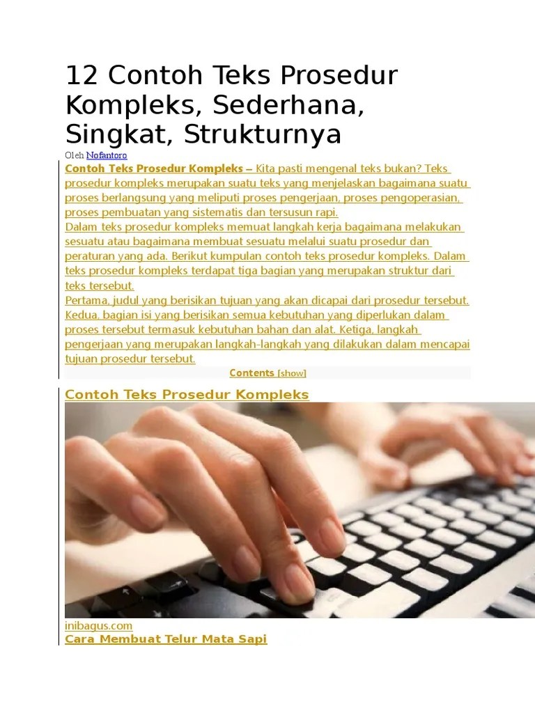12 Contoh Teks Prosedur Kompleks | PDF