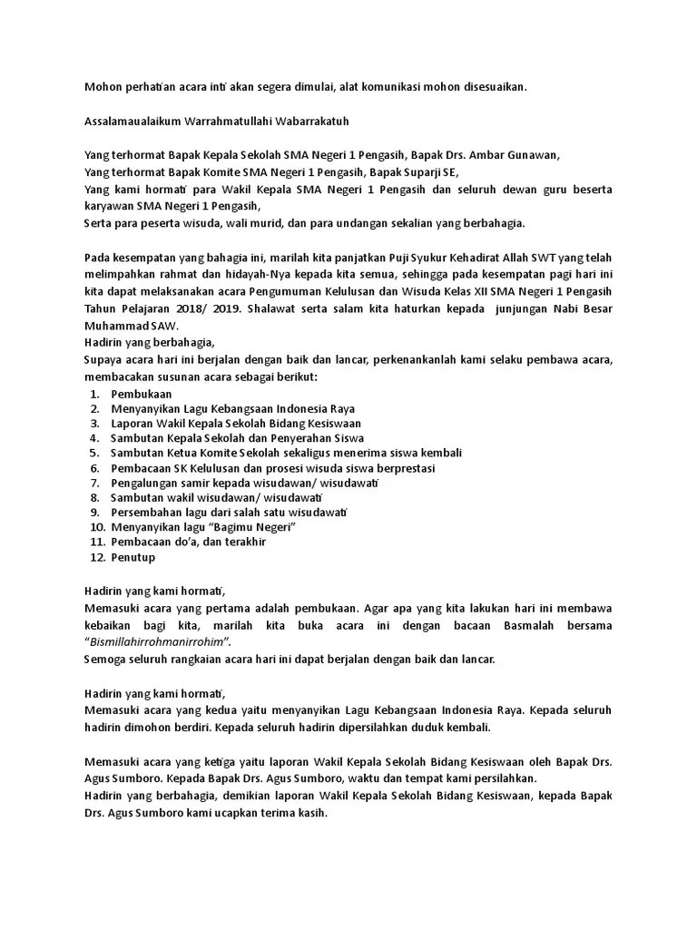 Naskah MC Wisuda | PDF