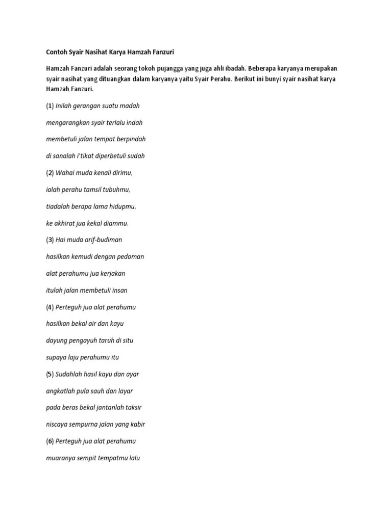Contoh Syair Nasihat 4 Bait – Mudah