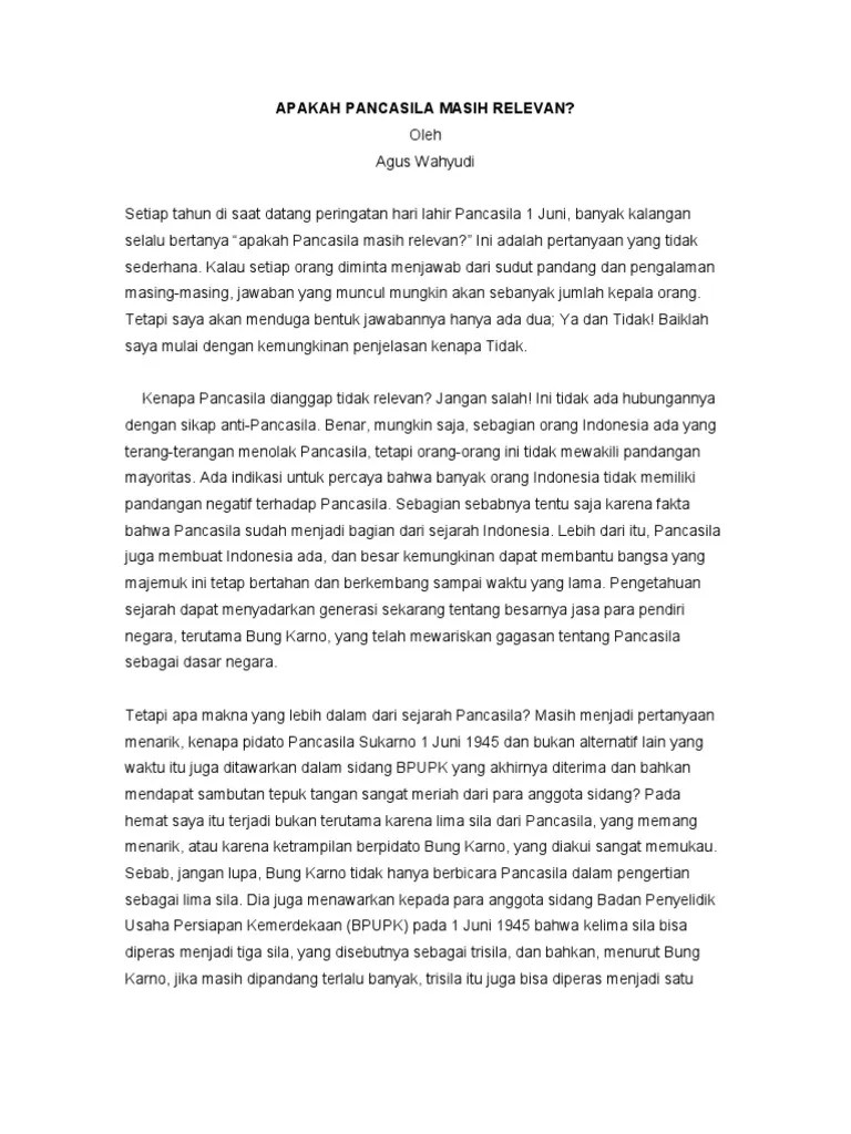 Apakah Pancasila Masih Relevan | PDF