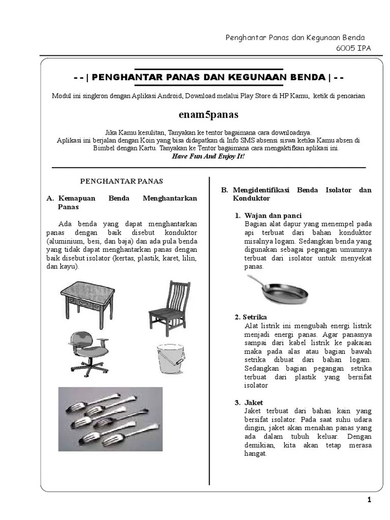 IPA Bab 5 Penghantar Panas Dan Kegunaan Benda | PDF