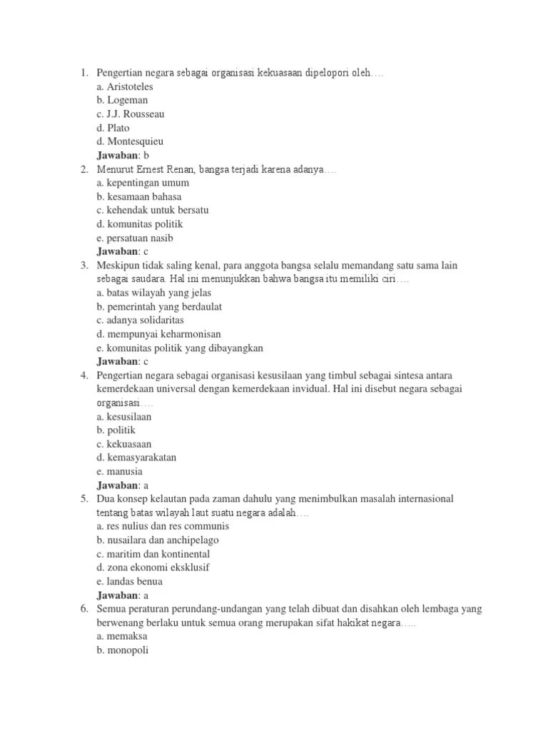 1. Pengertian negara sebagai organisasi kekuasaan dipelopori oleh….