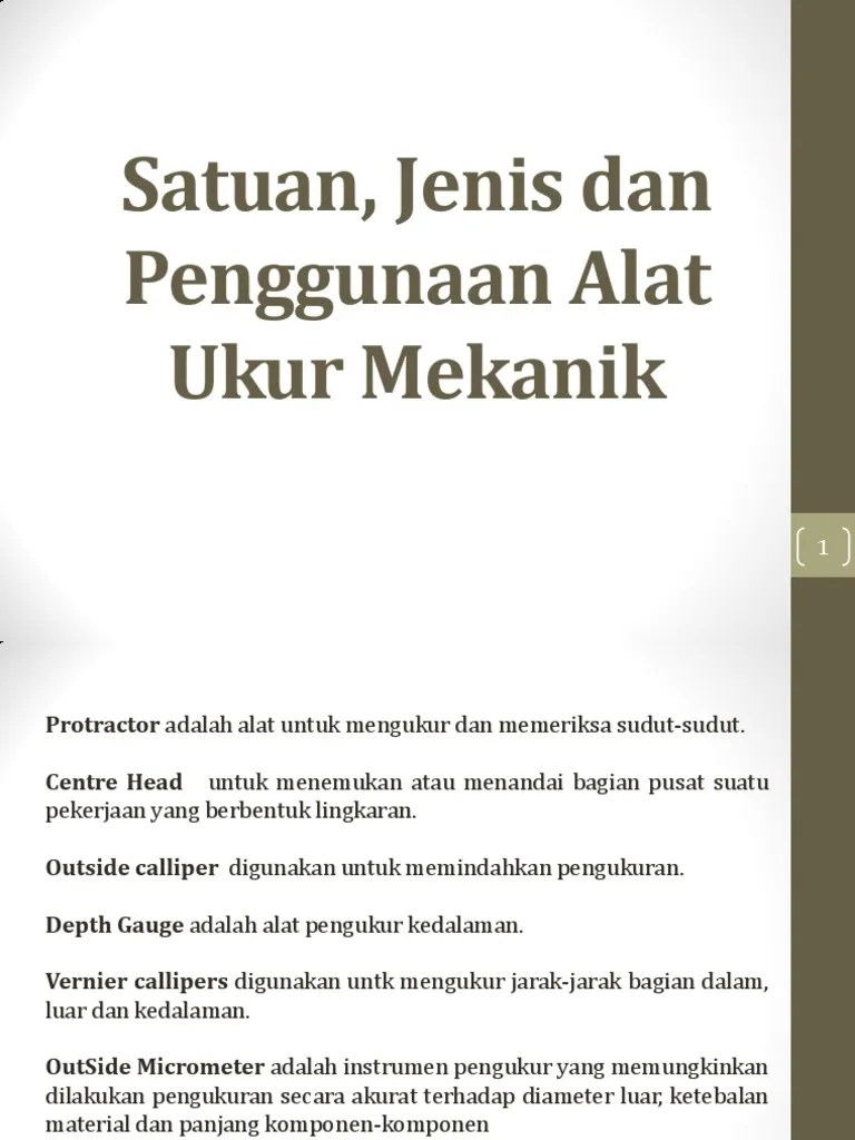 3.8 Menerapkan Alat Ukur Mekanik Serta Fungsinya | PDF