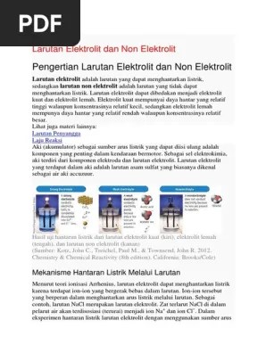 Larutan Elektrolit Dan Non Elektrolit | PDF