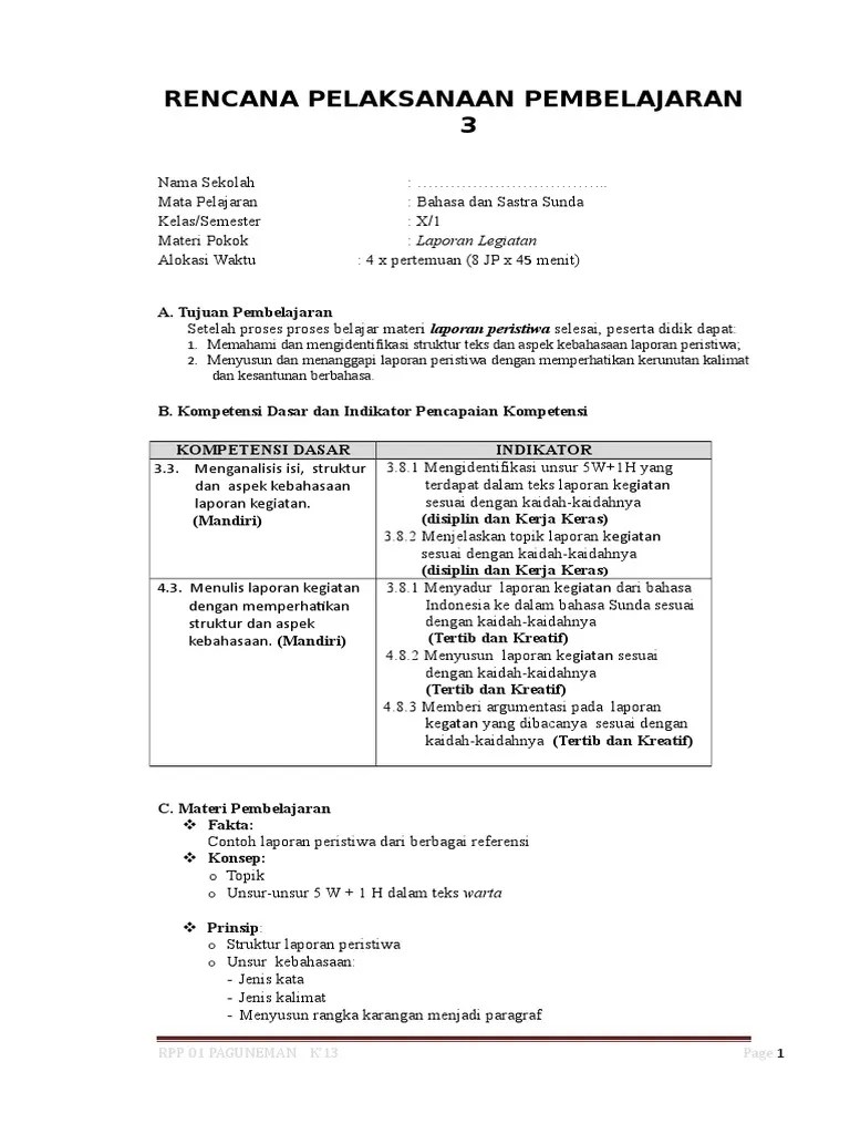 10.3. RPP SMA-Laporan Kegiatan | PDF