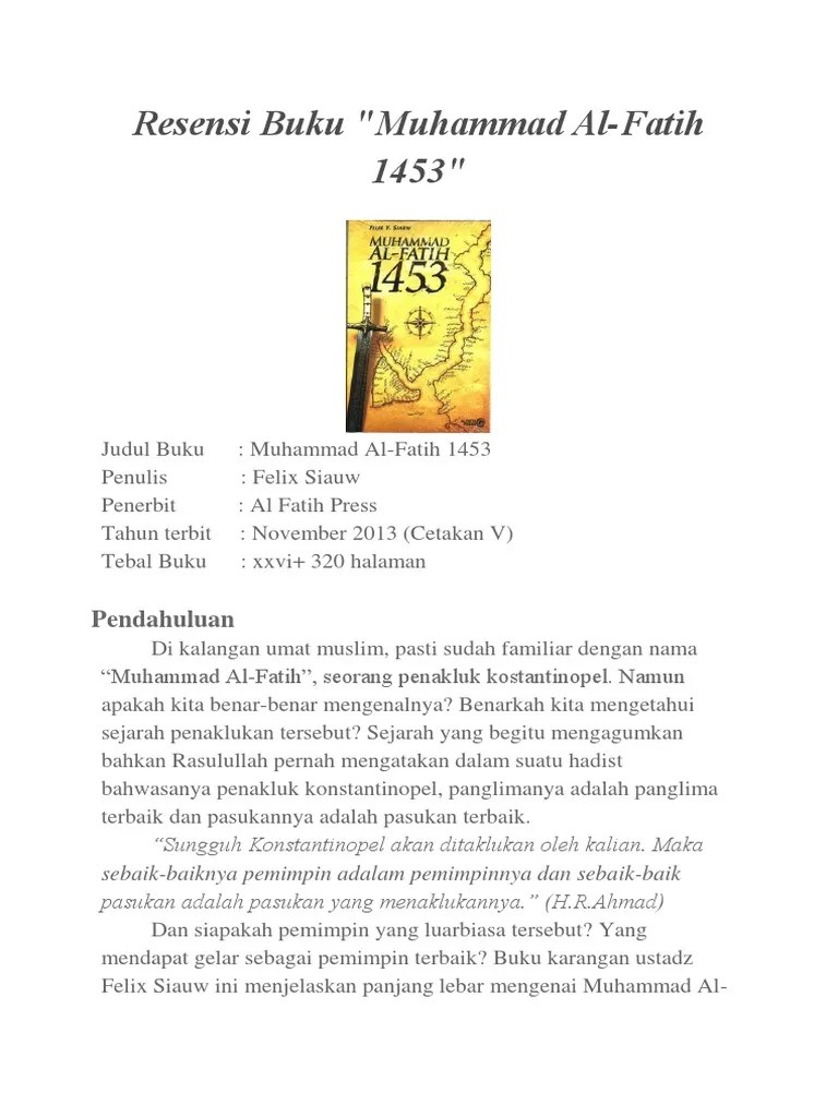 Resensi Buku Muhammad Al-Fatih | PDF