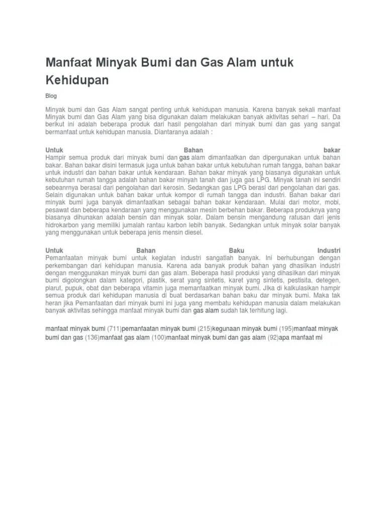 Manfaat Minyak Bumi | PDF