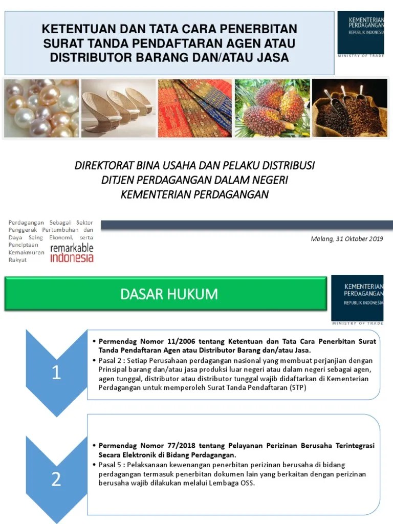 Kemendag - Ketentuan Tata Cara Penerbitan STP Agen Atau Distributor Barang  Dan Atau Jasa PDF | PDF