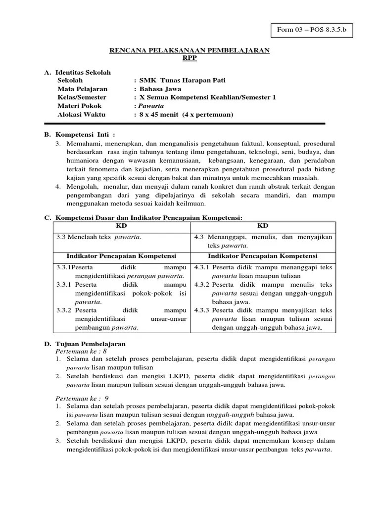 RPP 3 (Pawarta) | PDF