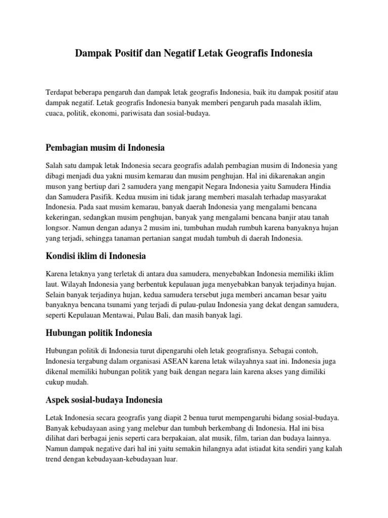 Sebutkan 3 Pengaruh Letak Geologi Terhadap Wilayah Indonesia